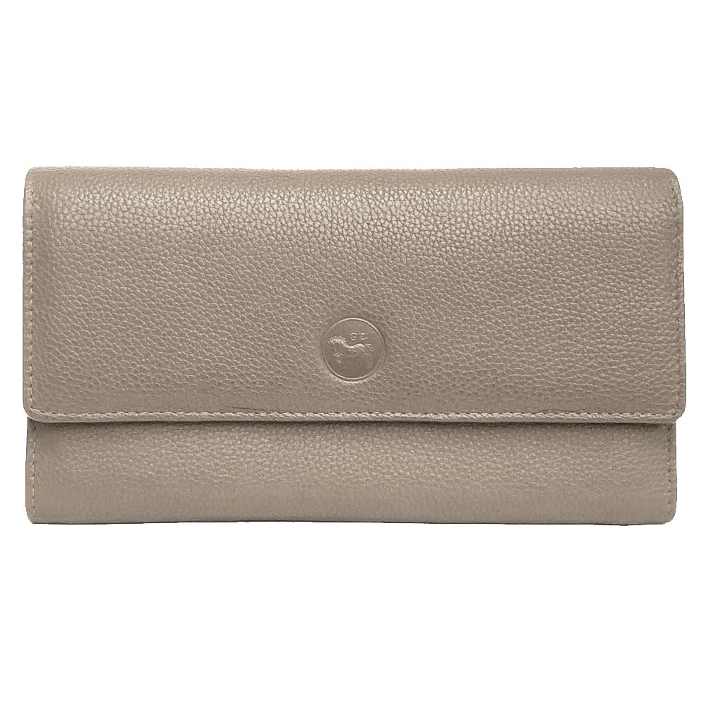 LOLUNA® Compagnon de Voyage Multifonction Tout en Un, Porte chéquier, Carte, Monnaie et identité - idée Cadeau Noël, fête, Anniversaire - Taupe