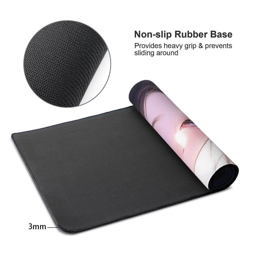 Alfombrilla de ratón 1400x600x3 MM, Alfombrilla Ratón XXL Extendida de Gran Tamaño con Bordes Cosidos, Base de Goma Antideslizante Almohadilla para Teclado, Chicas de disfraces antiguos S-4355