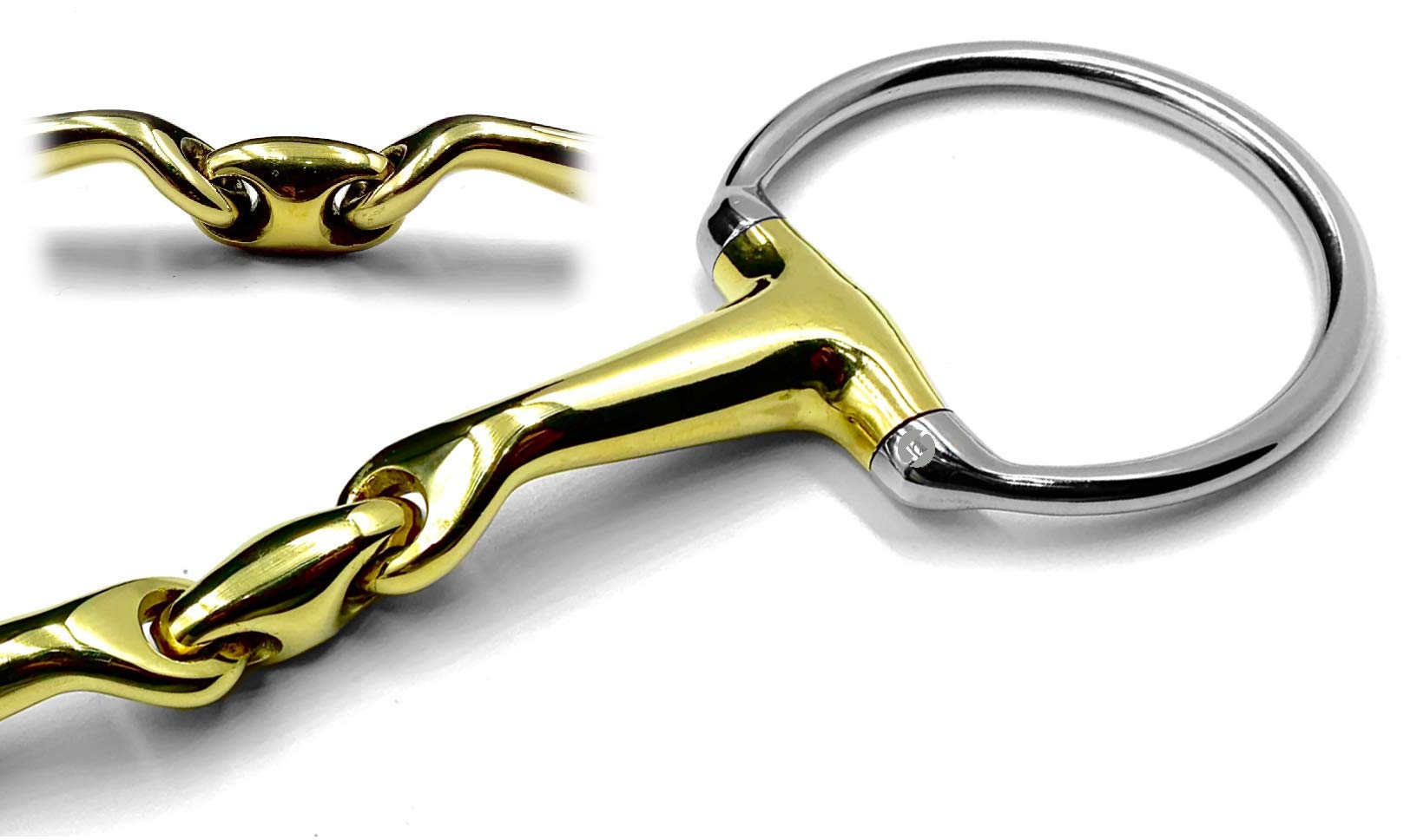 OTTE 14MM Thickness German Silver Eggbutt Snaffle with Angled Degree Lozenge Horse Bit (5.25")