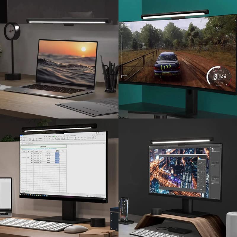 Lampada per Monitor del Computer, Barra Luminosa per Monitor con Schermo Curvo 5V 1A per la Cura degli Occhi, Lampada da Lavoro a LED per Lettura E con Oscuramento Tattile