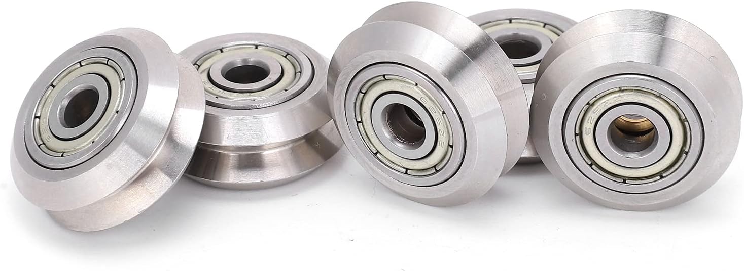 5Pcs V-Shape Groove Wheel Stainless Steel Passive Round Wheel V-Type Pulley for Openbuilds 5mm Inner Hole : Industrial & Scientific