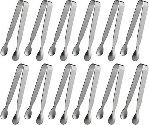 Paquete de 10 pinzas de hielo de acero inoxidable para azúcar, mini pinzas para servir aperitivos, cubitos de hielo, café, bar, té