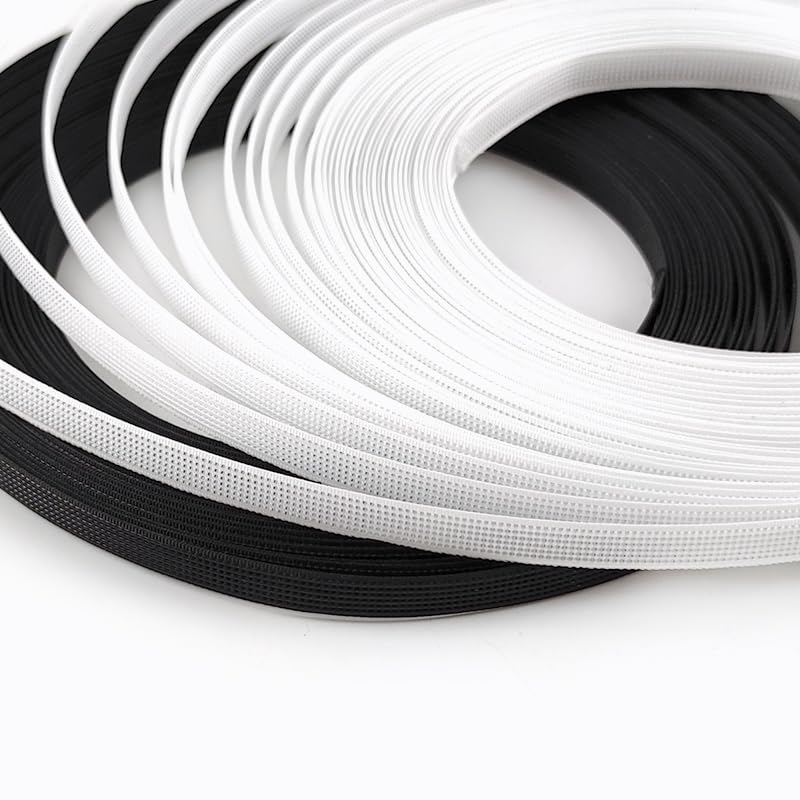 50 Yards 6-15 mm Kunststoff-Stäbchen Schwarz Weiß für BHs DIY Korsett Hochzeitskleid Herstellung Nähzubehör Knochenstützband-Schwarz, 15 mm
