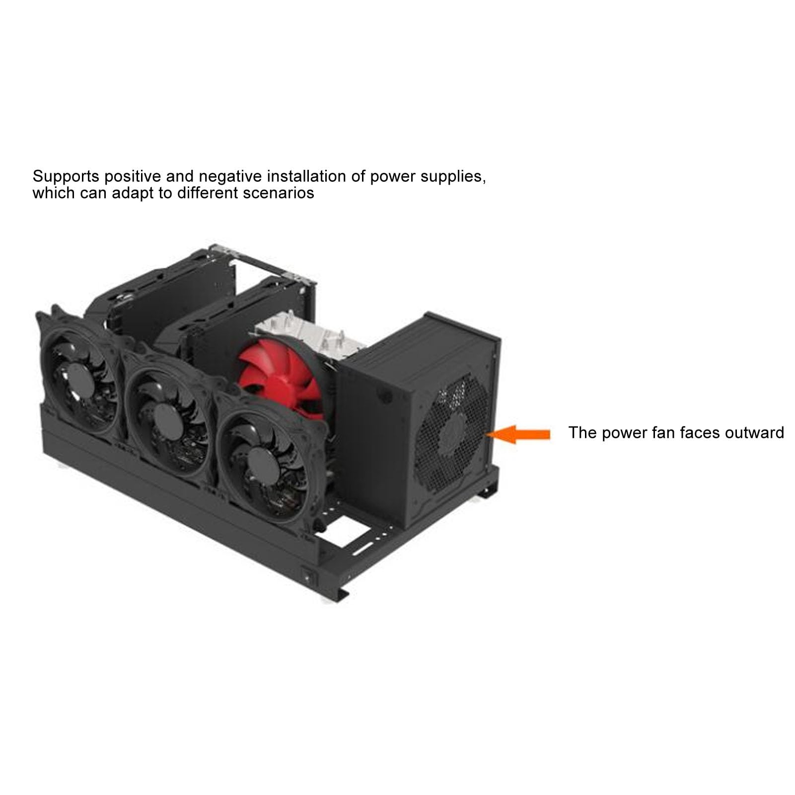 Generic Caja de PC para Juegos DIY, Marco Abierto, Potente Placa de Acero de Refrigeración ATX M ATX ITX, Caja Protectora para Placa Base para Entusiastas de la Informática y Jugadores