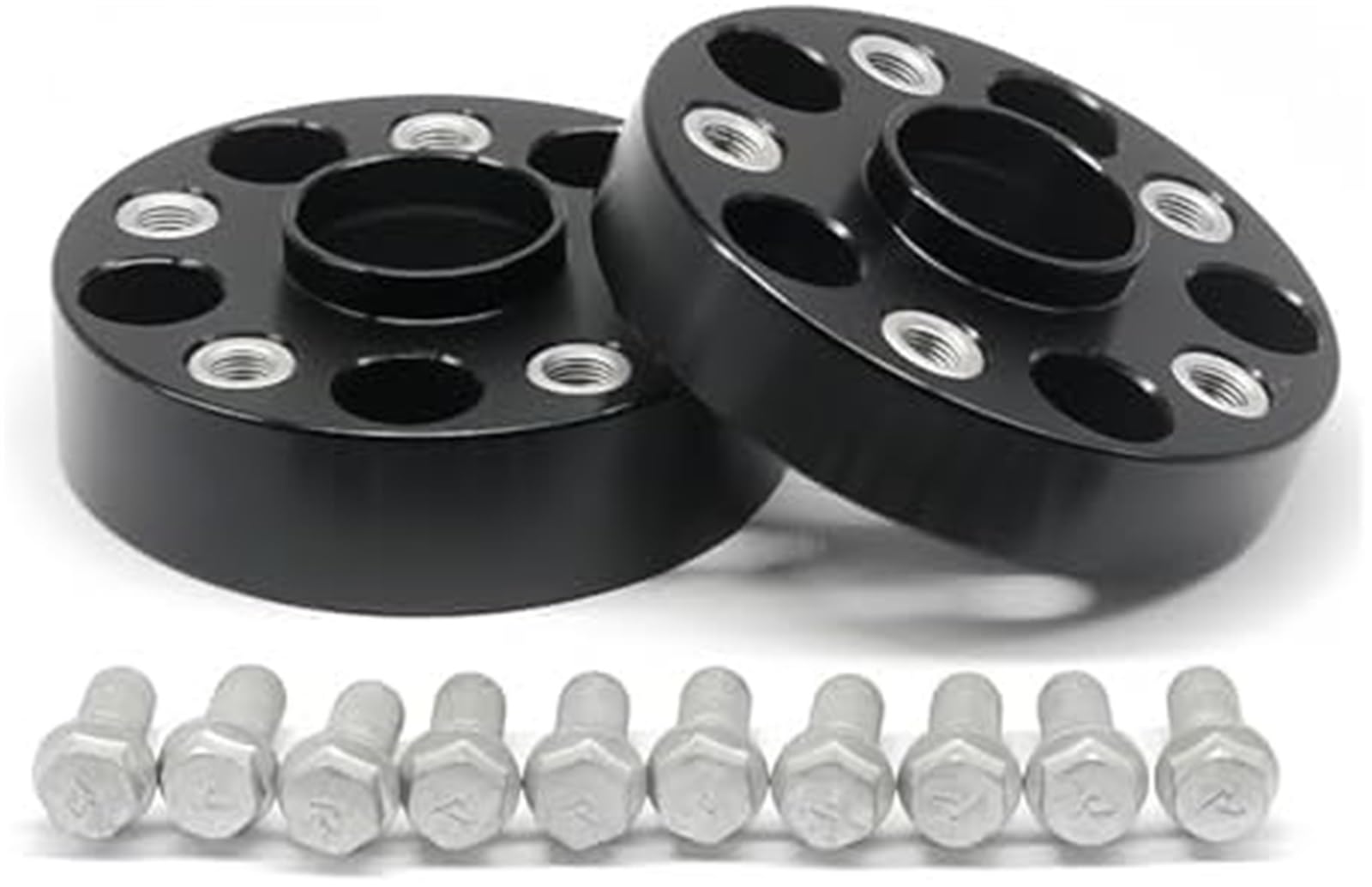 Dystans koła zawieszenia Adaptery dla kół 2 szt. Zestaw dystansowy z 5 końcówkami, Volvo, Jaguara, Landa, Rovera Universal Car(BLACK 2PCS 20mm M14x1 5)