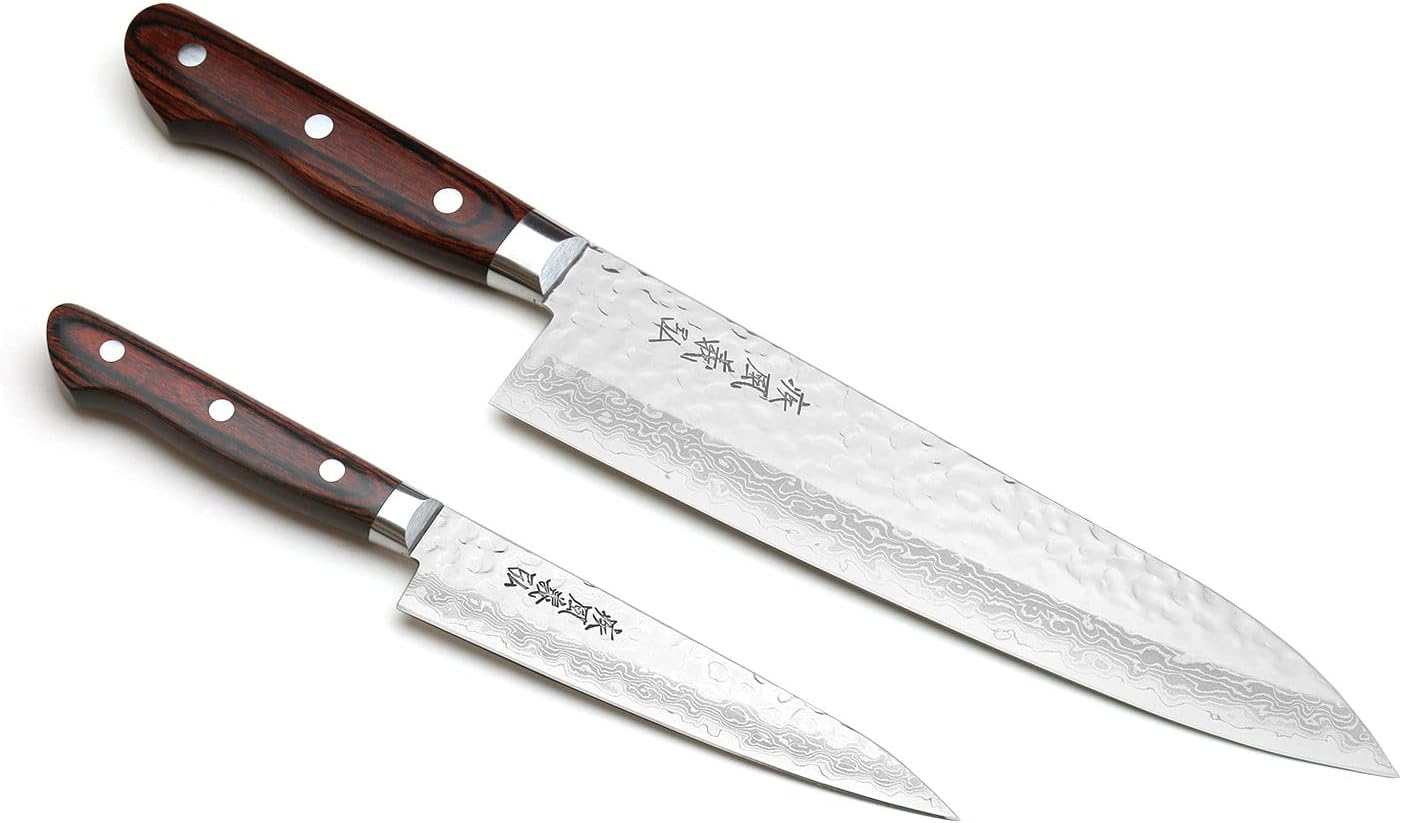 Yoshihiro VG10 16 Layer Hammered Damascus Stainless Steel Gyuto 8.25'' (210mm