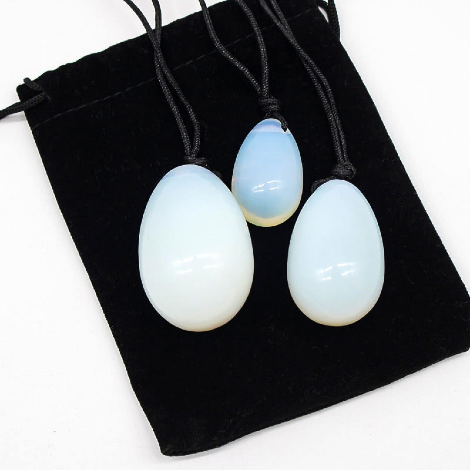 3PC Jade Stone Yoni Egg Set Natural Rose Quartz Massage Eggs Ball Repair Kegel Exercise Care,Type 11