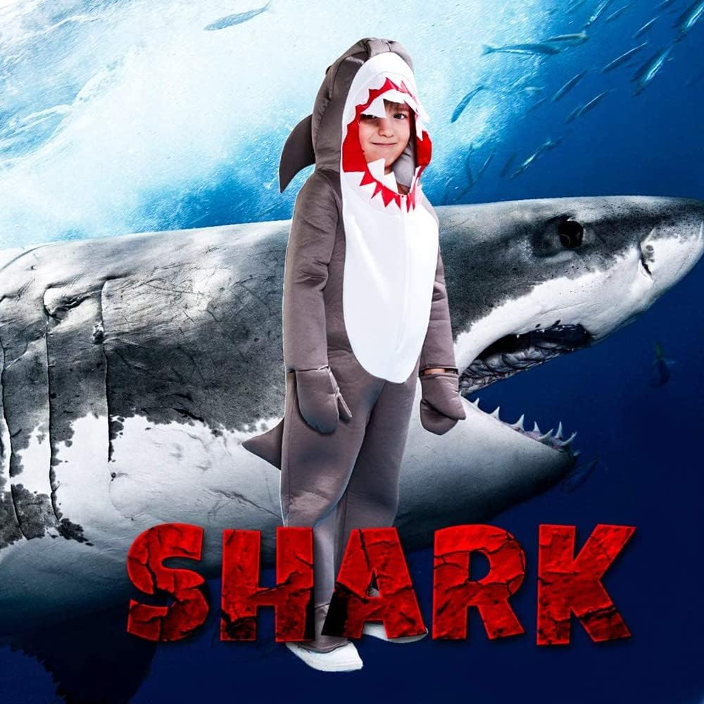 EraSpooky Kids Shark Hooded Costume Halloween Cute Animals Fancy Dress - Image 2