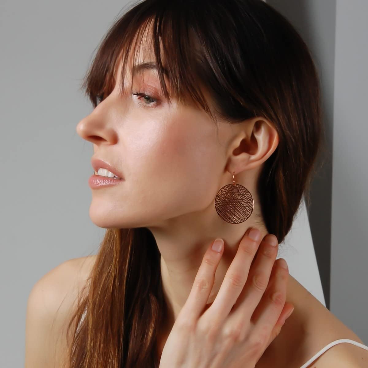 Boho Dangle Earrings for Women - Gold, Rose, or Silver Tone Lightweight Geometric Filigree Dangly Earrings - Image 8