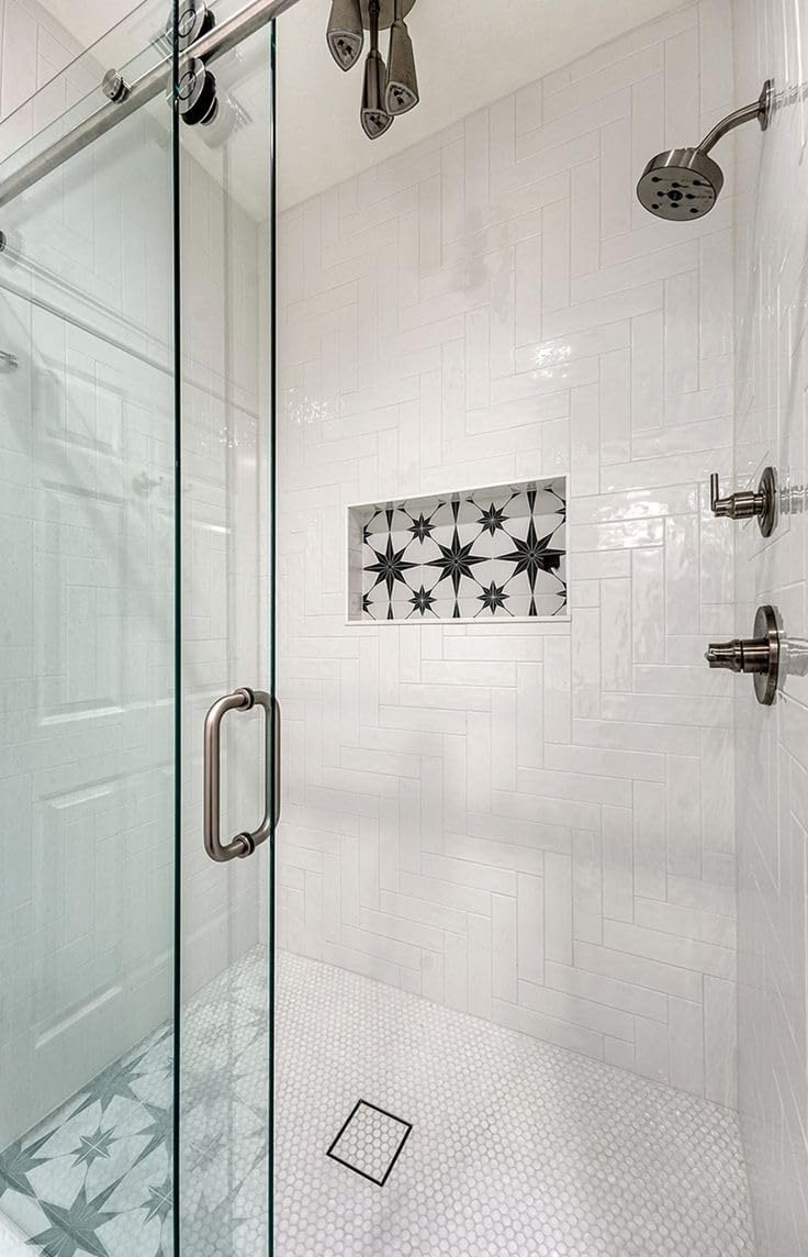 8 inch Shower Door Handle Back to Back Frameless Shower Doors Pull Handle Stainless Steel for 1/4" to 1/2" Thickness Glass - Brushed Nickel