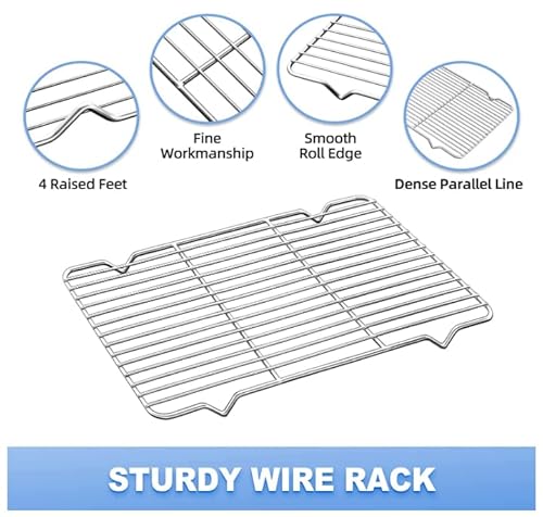 image for U HOME Stainless Steel Roasting Pan with Rack, Roaster with Baking Rac