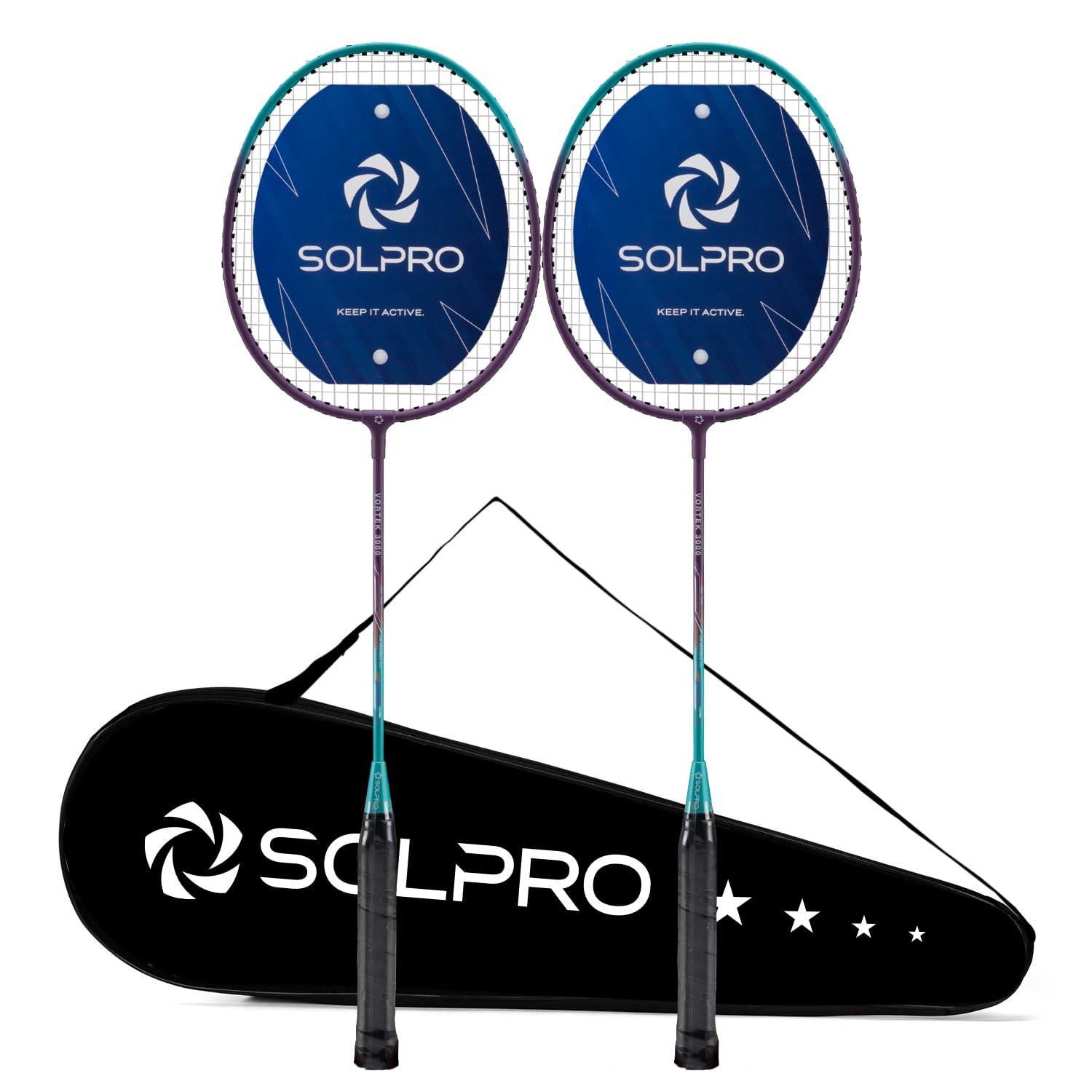 SOLPRO VORTEK 3000 Badminton Racket Set (2 Pcs) with 3 Shuttlecocks for Beginners & Intermediate, Adult & Kids Shuttle Bat with Full Cover Bag, Lightweight Durable Racket for Practice & Match-image-30