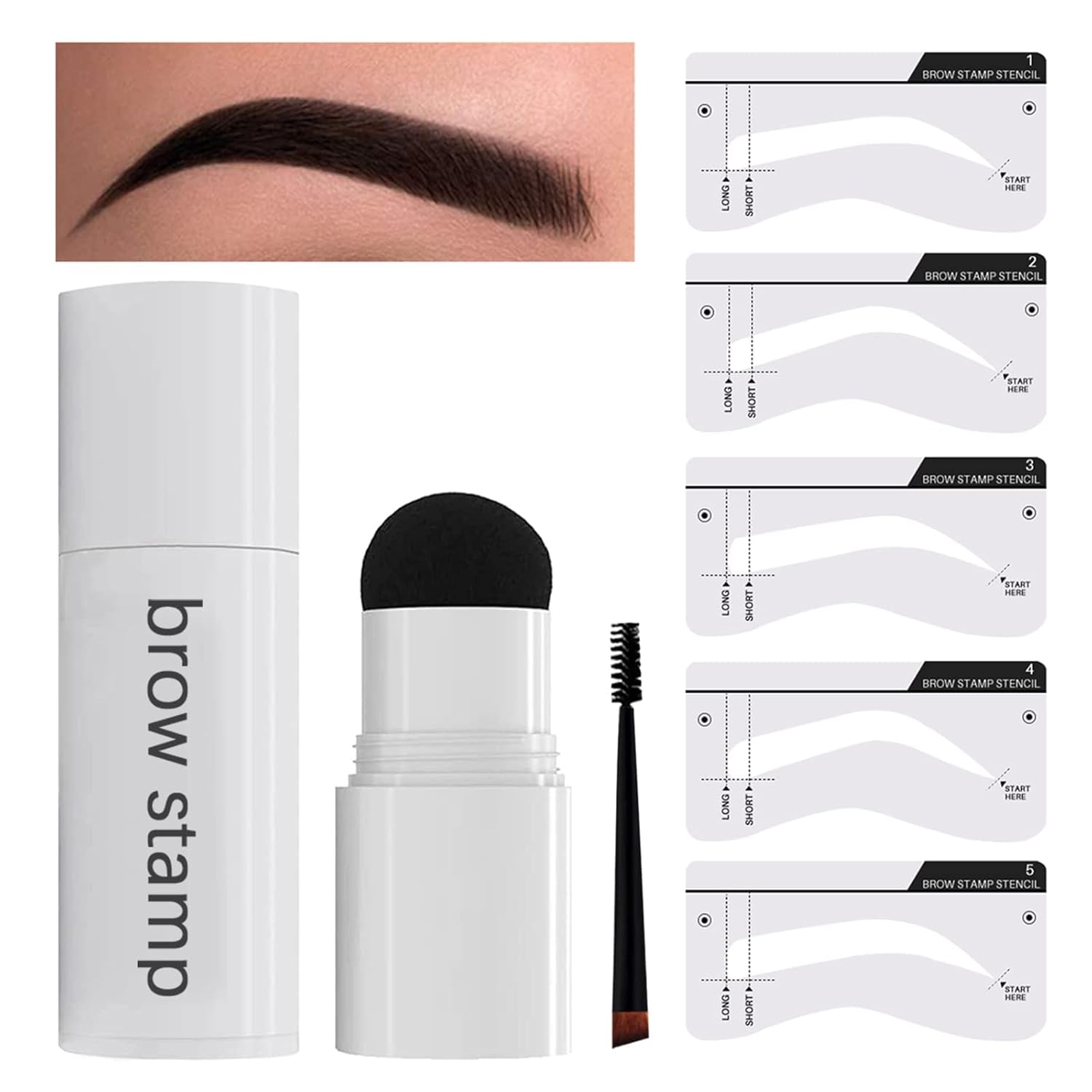 Eyebrow Stamp Stencil Kit Dark Brown Eyebrow Shaper Brow