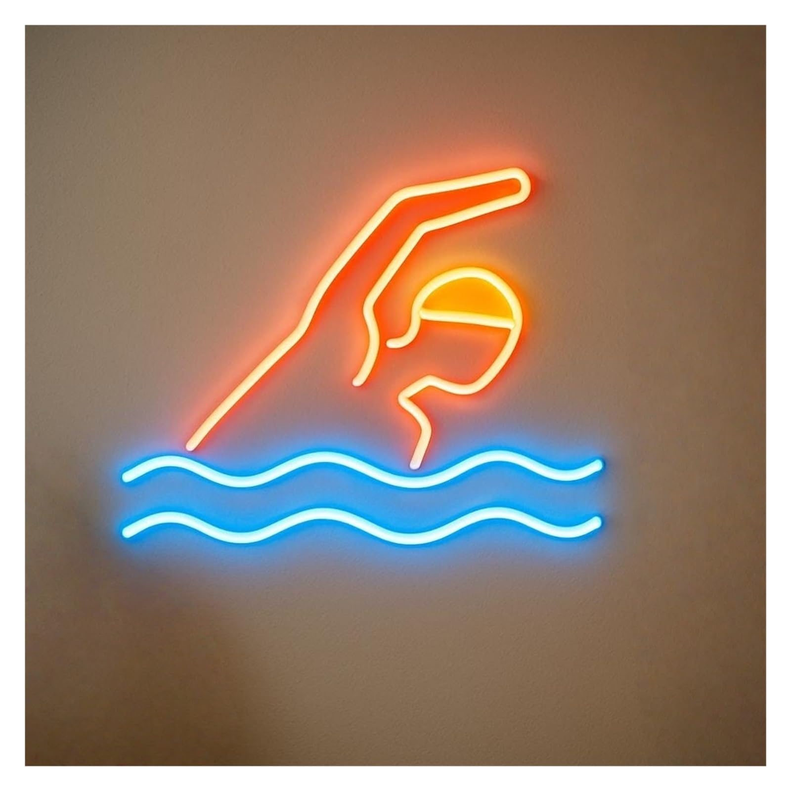 RONGCH Hanging Art Signs Swimming Neon Sign Light Adjustable Brightness for Swim Schools Club Gym SPA Complexes Athlete Swimmer Decor 40cm