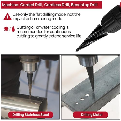 Miniatura 4 de FOCSTOL Broca de cuatro espirales de cobalto para flauta  Broca escalonada HSS de 18 a 12 pulgadas M35 con vástago hexagonal de cambio rápido para