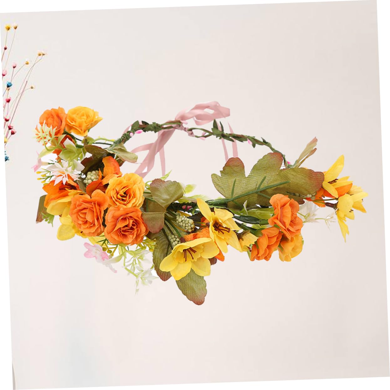 FRCOLOR 3stücke Brautkranz Haarreifen Aus Kunstblumen Orangefarbener Hochzeits Haarschmuck Für Damen Für Partys Bühnenaufführungen Festliche Anlässe Attraktives Accessoire Für