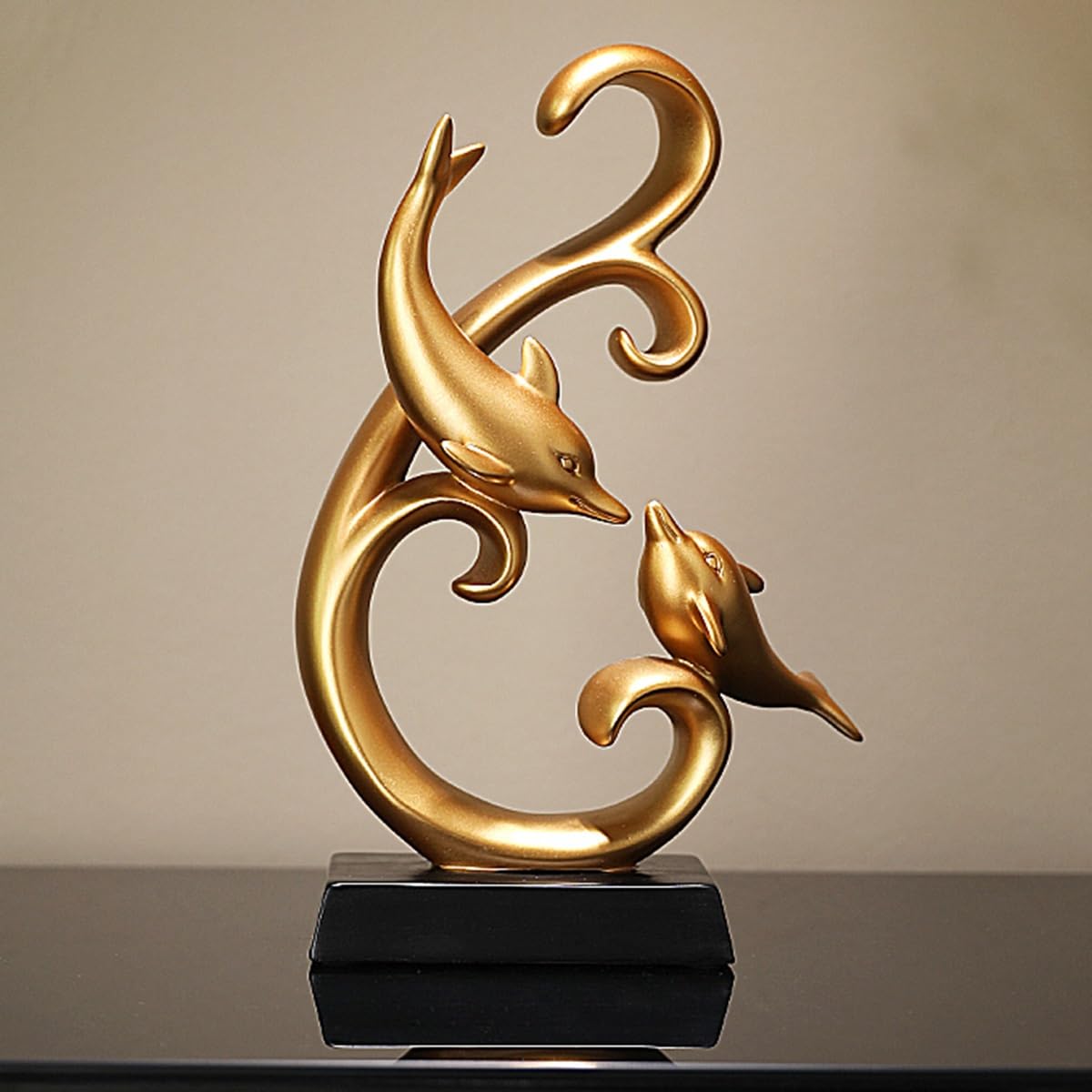 GHKryD statue, Dolphin-Shaped Statues for Abstract Resin Marine Animal Sculpture Ornament for Living Room Bedroom Entryway(Style 1,A)