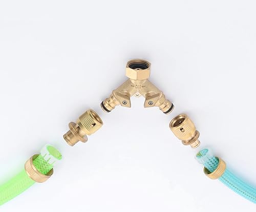 Miniatura 6 de never break NPT34 - Válvula desviadora de latón macizo de cobre de dos salidas, conector rápido de grifo de latón resistente de 2 vías, conector de