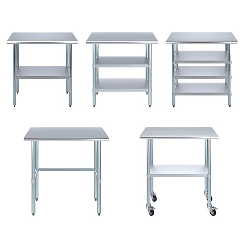 AmGood Stainless Steel Table With Casters