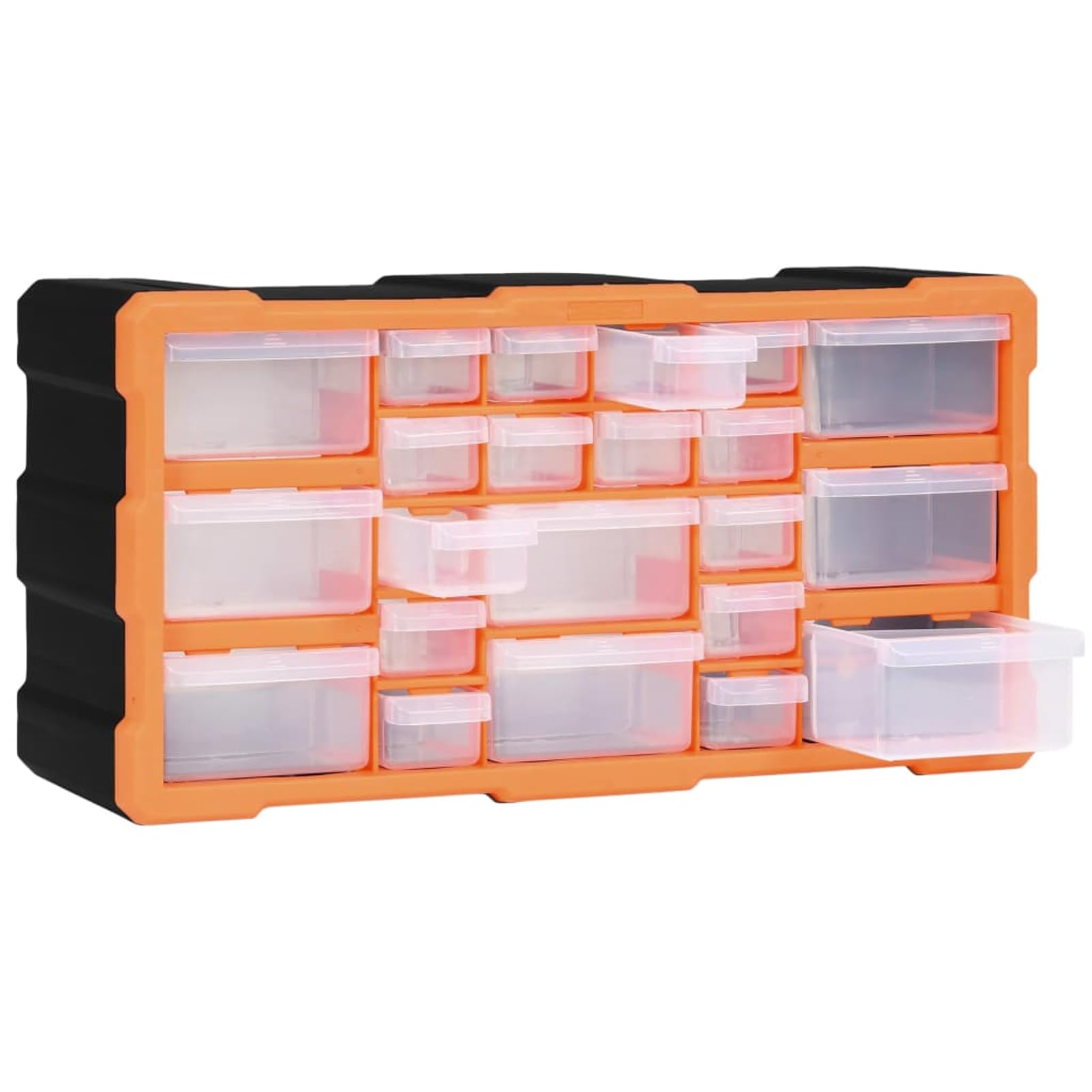 Gecheer Organizador de Herramientas de 22 Cajones - PP, 49 x 16 x 25,5 cm, Naranja y Negro, No Requiere Montaje Modelo YHSLRZJ-147583ES