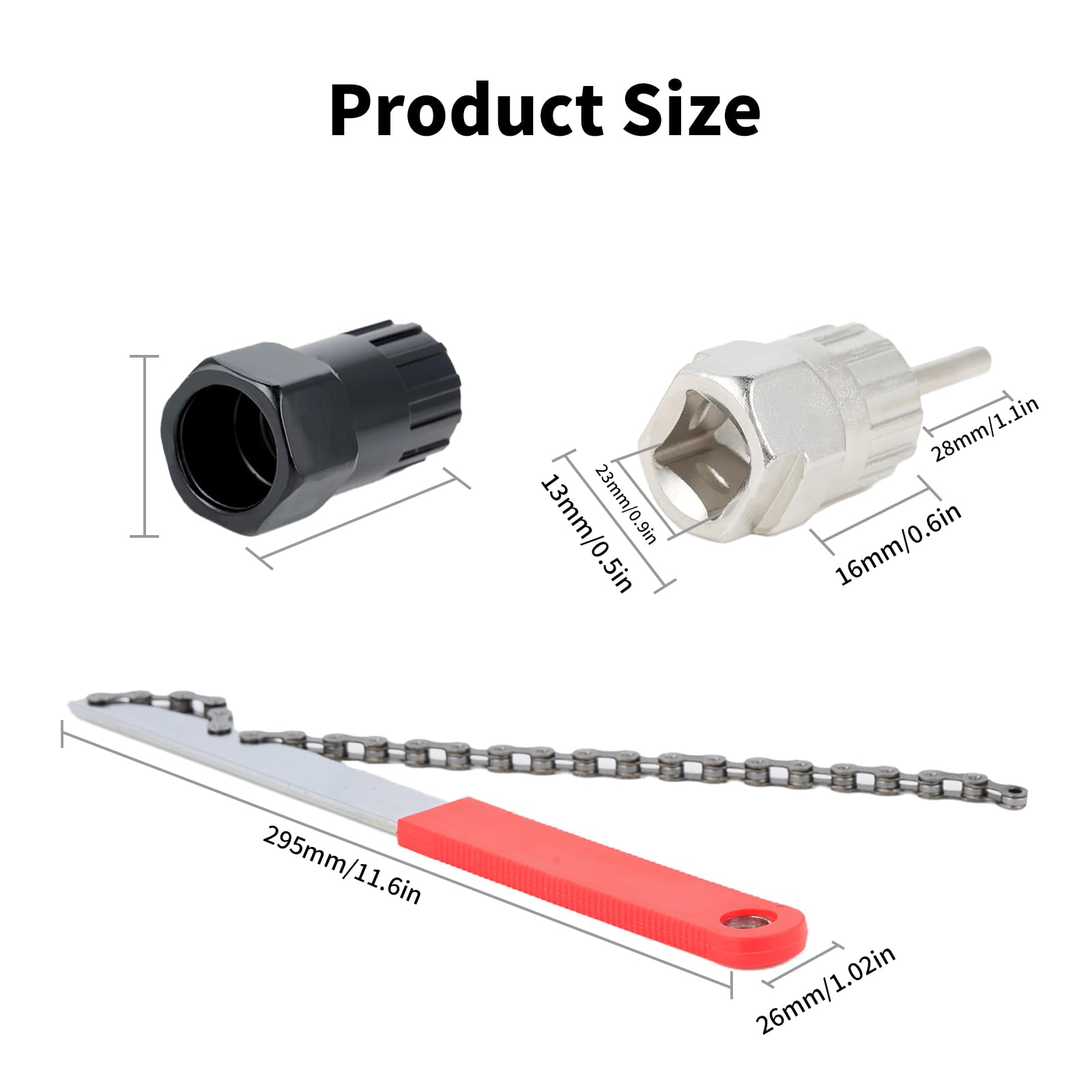 Kit Attrezzi Catena per Bici Chiave Pacco Pignoni e Estrattore Ruota Libera con Frusta per Catena per rimozione pignone sblocco Ruota Libera e Multi-velocità per Bici Corsa e MTB
