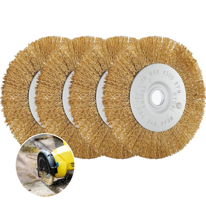 Fugenbürste 4er Set | Kompatibel mit Gloria Multibrush und anderen Drahtbürsten | 10 mm Breite | Weedbrush Zubehör Ersatzbürste Bürste