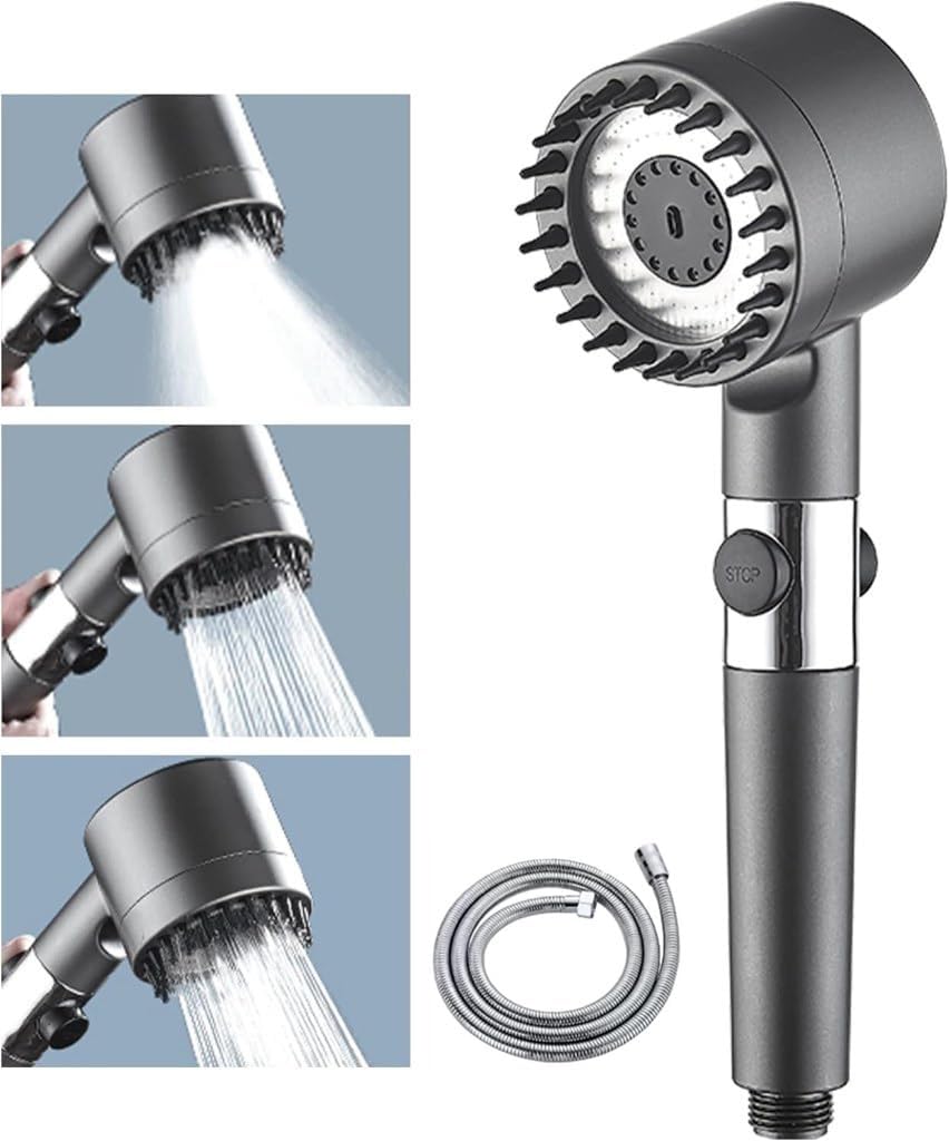 STOCKZONE Multifunctional 4 in 1 high pressure massage Handheld shower head, One-button Adjustment Shower Head with 1.5m Hose Pipe (B0CV4DLFG8) Amazon Price History, Amazon Price Tracker