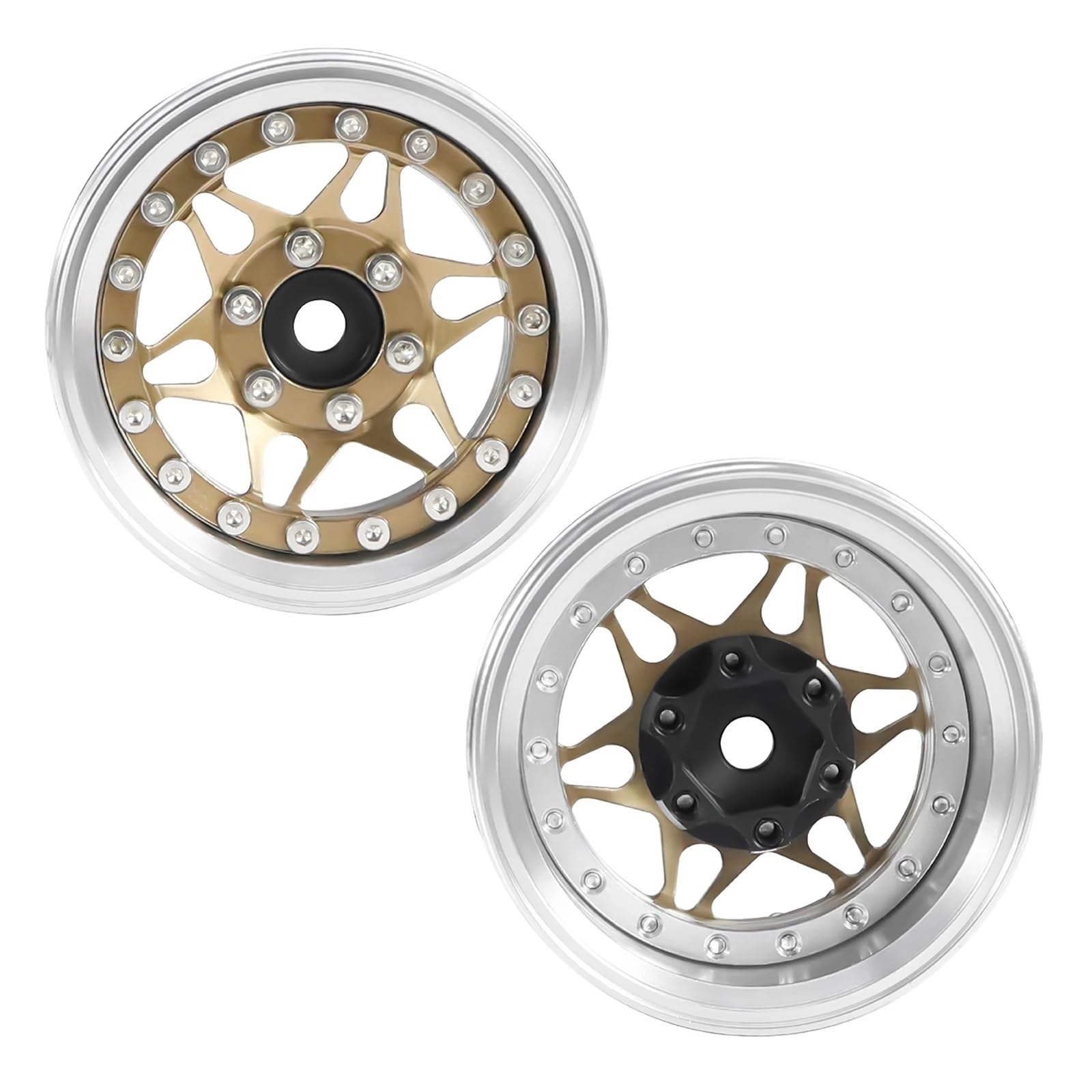 Per TRX4 Per TRX6 Per Axial SCX10 Per Redcat GEN8 D90 1/10 Parti Automobili RC 1.9 Pollici CNC Ruote Beadlock Cerchio Offset Regolabile Ricambi Modellini RC