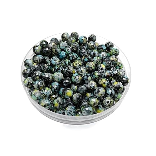 JINFEUGE 20/30/50Pcs Dia 8Mm-14Mm Round Sbeads Jewelry Making Acrylic Beads Multicolor Loose Bead Jewelry DIY Accessory/Black,Multicolor/14Mm 20Pcs