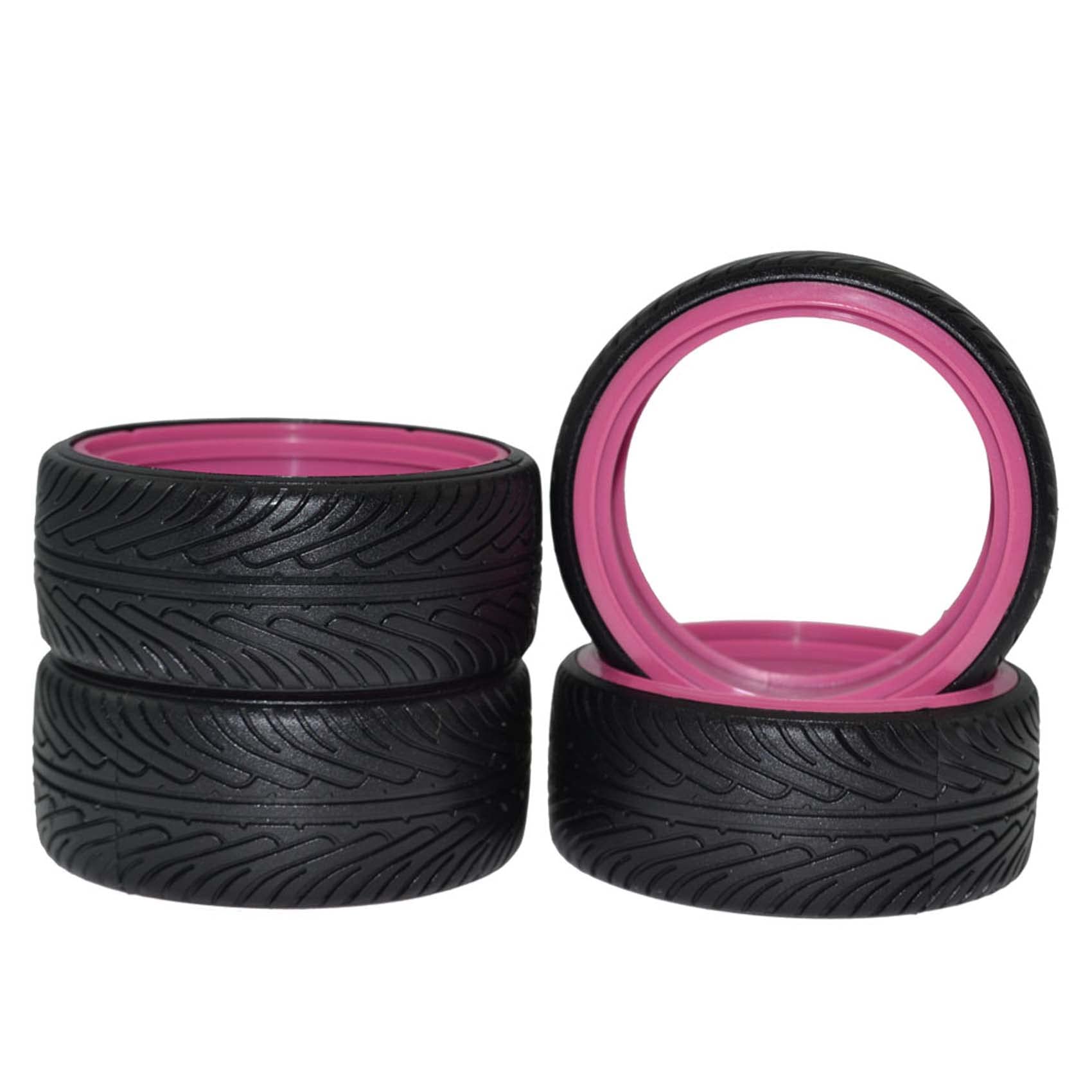 KEEDA 1/10 RC Drift Car Tires Hard Plastic Tyre for 1/10 Traxxas Tamiya HSP HPI Kyosho Racing Drifting Model Car (Purple) - Image 2