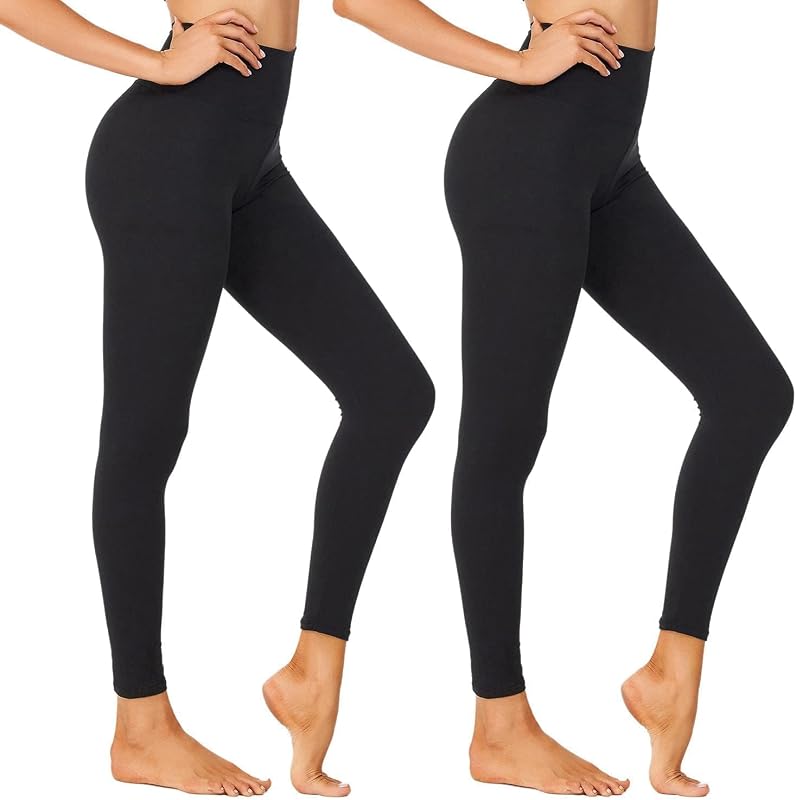 Pack de 1/2 leggings para mujer pantalones de yoga suaves con control de abdomen de cintura alta