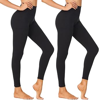 NexiEpoch High Waisted Leggings for Women - Black Tummy Control Compression Soft Yoga Pants for Workout Reg & Plus Size