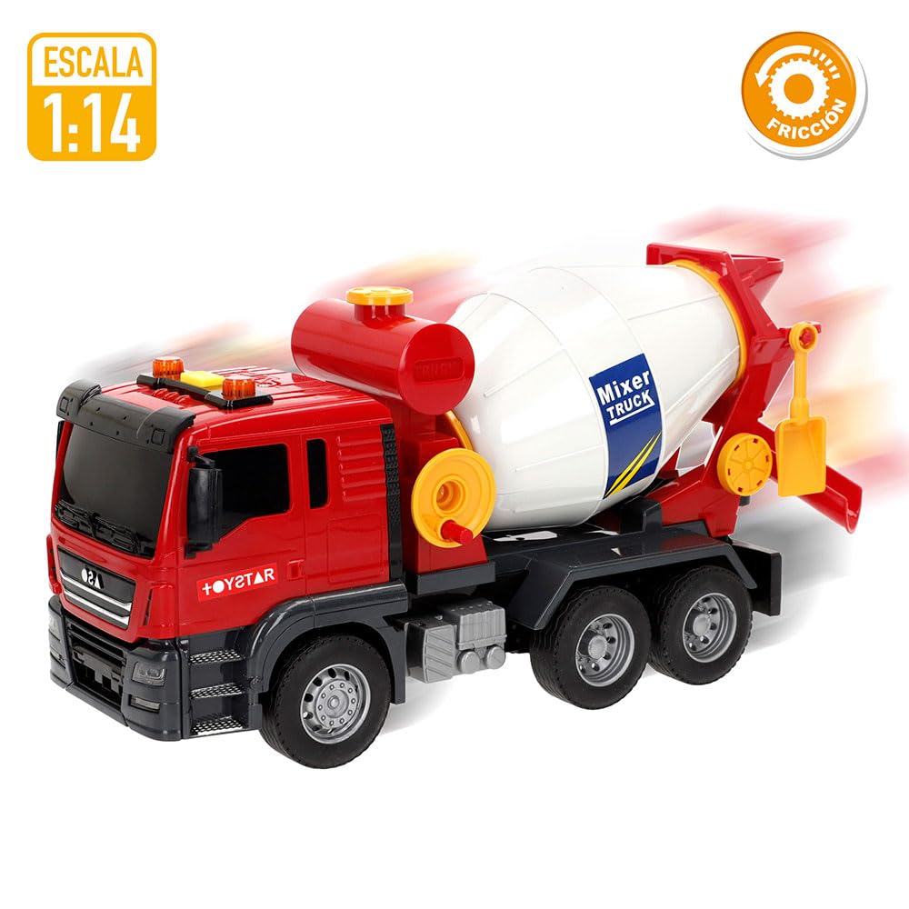 ColorBaby Speed & Go Camion Giocattolo In Legno Con Luci E Suoni, Gru Estensibile, Scala 1:14, Per Bambini 3+ Anni