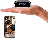 Vista 5 de Clock Camera 1080P Mini Cam Clock, Motion Detection, Smart Camera for Pet Security WiFi Cam, Pet Monitor -No Audio
