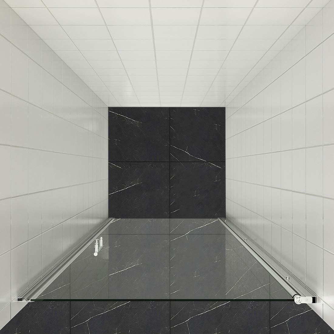 SONNI Mampara de Ducha Puerta Enrasada Vidrio 5mm Templado Transparente 70x195 cm