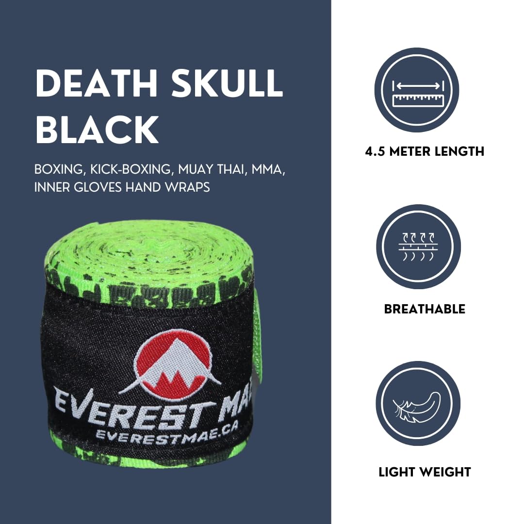 Ring to Cage MMA Boxing Muay Thai Handwraps Cotton-Black 180