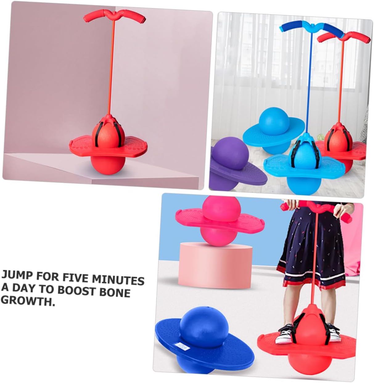 BESPORTBLE 1Set Jumping Ball with Handle for for Active Play Non Slip Pedal Soft Material Great for Birthdays Bouncing Ball for Boys