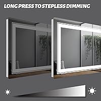 Vista 4 de WTTY Led Mirror for Bathroom with Lights(Front + Backlit), 80 x 34 Led Bathroom Mirror, Lighted Bathroom Vanity Mirror for Wall, Anti Fog, Dimmable