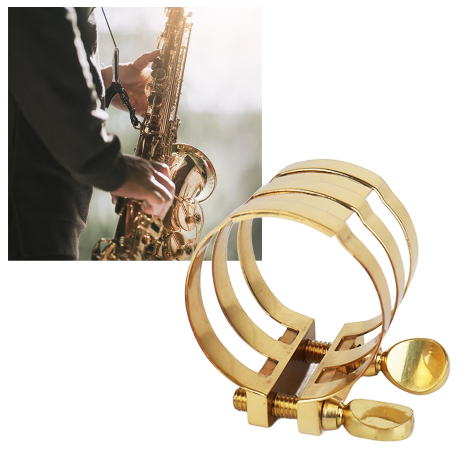 Legatura per Sassofono Contralto, Durevole ABS Bocchino per Legatura Chiusura per Sax Clip Accessori per Parti di Strumenti Musicali