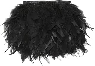 AWAYTR 5 Yards Turkey Feather Trim - 4~6in Width Natural Fluffy Feather Trim Fringe for DIY Dress Crafts Costumes Decoration (Black)