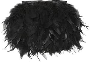 Whitefeather Turkey Feather Trim - 4 Yards, 4-6 Inch Wide, Wine Red Natural Fluffy Feather Fringe For DIY, Costumes & Wedding Dresses - View #7
