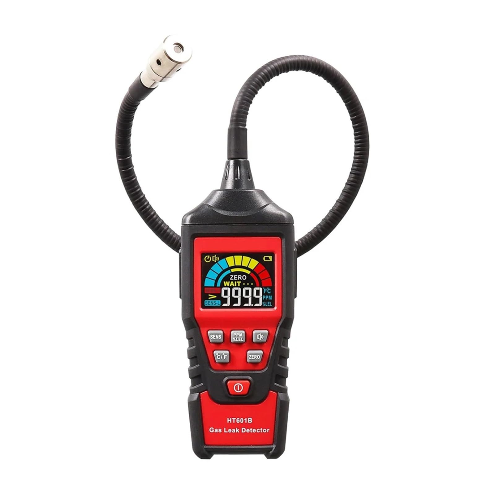 Dmete Ht601b High Precision Ht601a Gas Leak Detector 0-1000Ppm Sound & Screen Alarm Combustible Flammable Natural Methane Gas Detector Workshop Monitor(Ht601b)