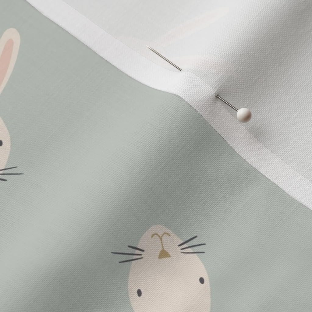 Spoonflower Fabric - Spring Rabbit Playful Rustic Easter Bunny Neutral Baby Cream Non Printed on Petal Cotton Fabric Fat Quarter - Sewing Quilting Apparel Crafts Decor