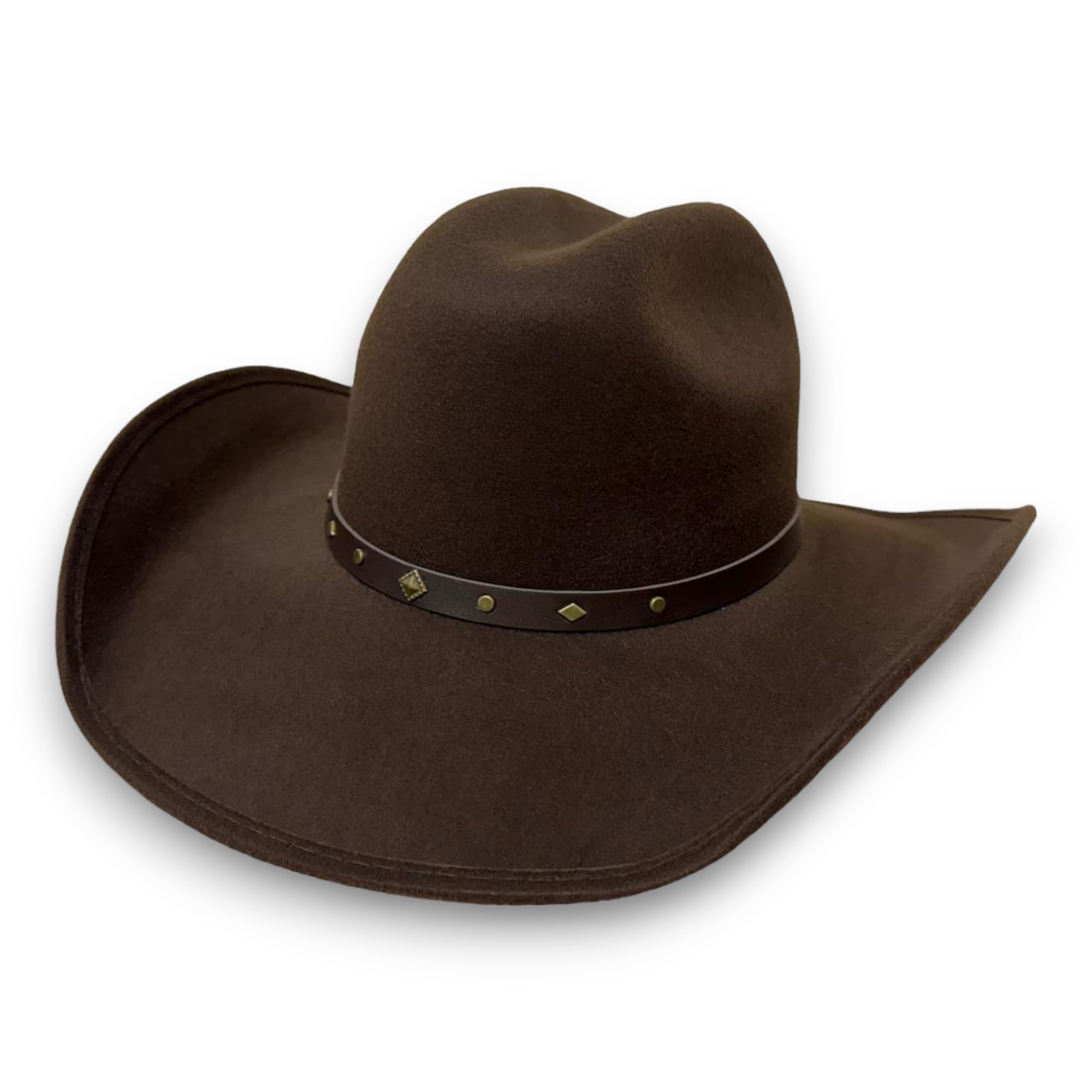 Western Cowboy Hat, Black and Brown, Country Hat, Rodeo Hat, Wild West Hat, Vintage Cowboy Hat (US, Alpha, Large, Brown)