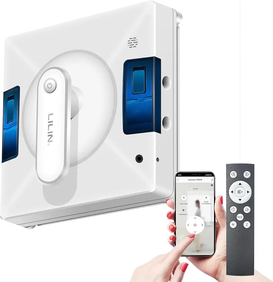 Robô de Limpeza de Janelas LILIN YW509 com spray de água em 4 direções,Planejamento Inteligente de Rotas com IA, Tecnologia de Detecção de Bordas, sistema de segurança múltiplo, Controle Remoto