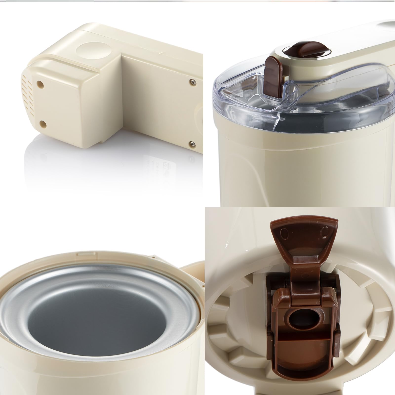 Machine à CrèMe GlacéE Italienne 1000Ml, Machines à crème glacée pour la Maison, Machine à Sorbet au Yaourt congelé, pour mélangeur Portable à la Maison,Red