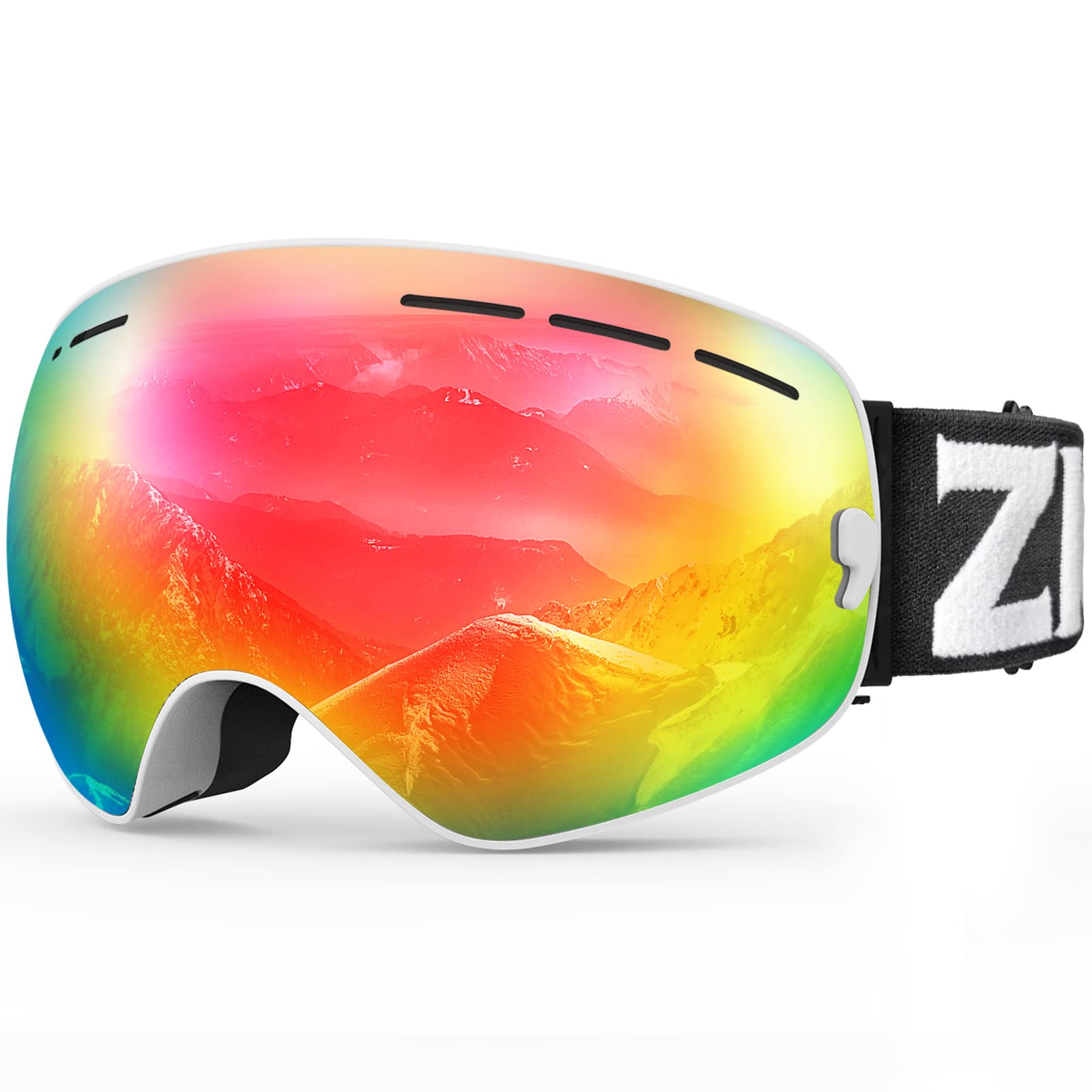 ZIONOR X Ski Goggles - OTG Snowboard Goggles Detachable Lens for Men Women Adult
