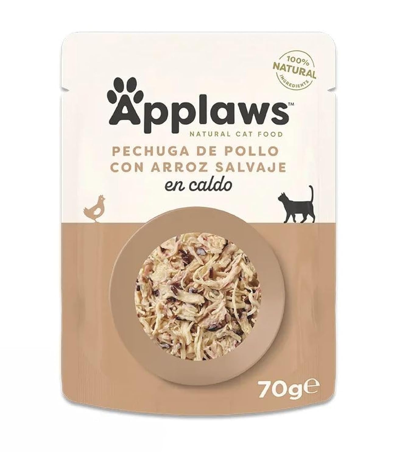 Applaws Chicken and Rice Pouch, Broth, 70 g, Pack of 12