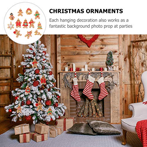 ULTECHNOVO 12 PeÃ§as de Mini Boneco de Gengibre Enfeites Boneca Boneco de Gengibre Pendurados Enfeit