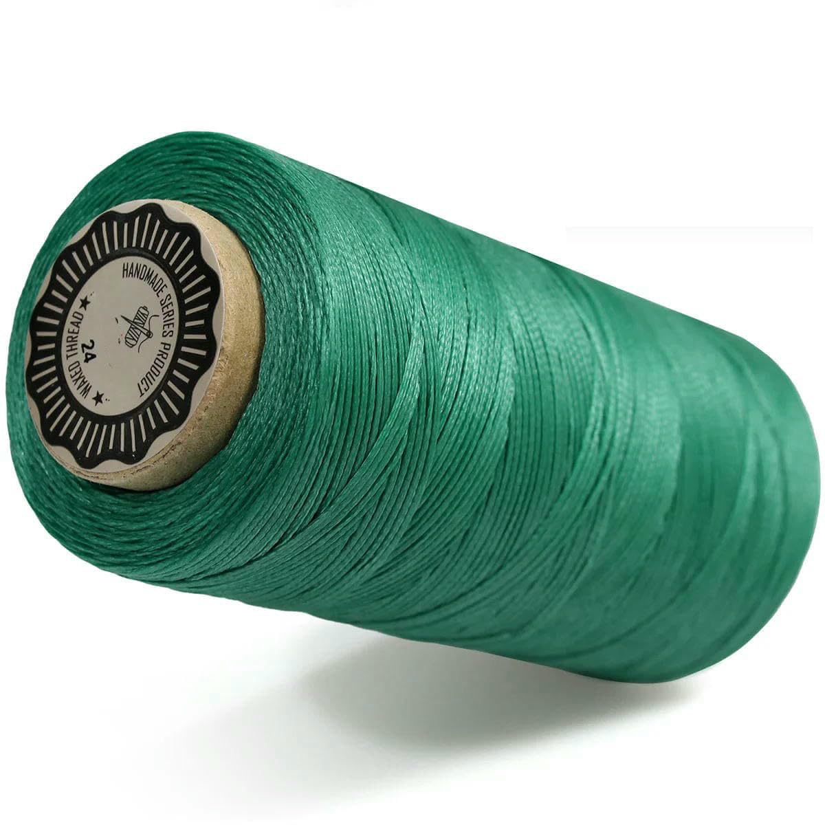 Flat Waxed Thread for Leather Sewing Wax String Polyester Cord Craft Stitching Bag Bookbinding Sail Bracelet Braid Jewelry -Emerald-1.0mm Flat L-200M